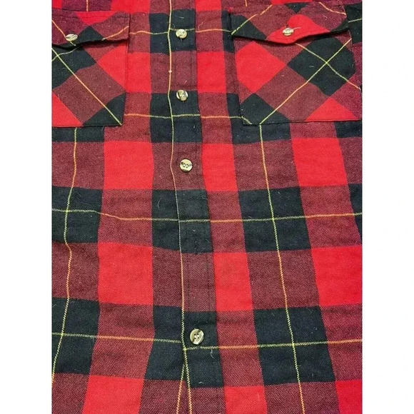 VTG Midwest Buffalo Check Flannel Jacket Mens Size Medium Quilted Lined Shacket - Picture 5 of 7